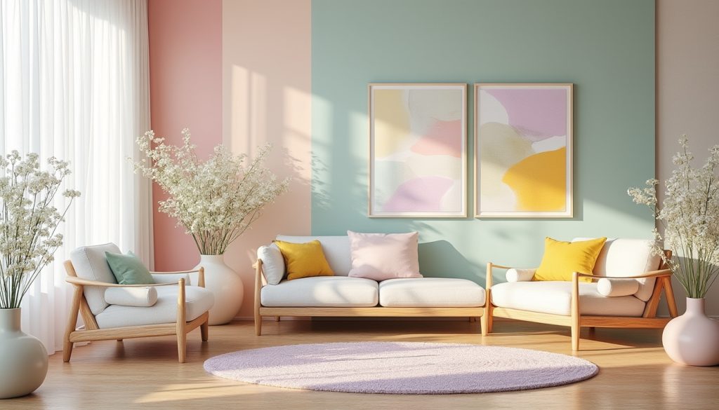 explore notre guide des couleurs pastel qui transformeront ton intérieur en un espace à la fois doux et élégant. trouve des inspirations pour harmoniser ton décor avec des teintes apaisantes qui évoquent la sérénité et la créativité.