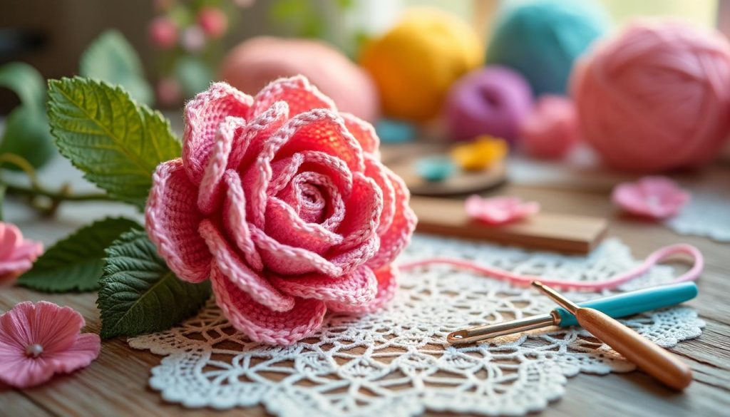 découvre comment réaliser une magnifique rose au crochet étape par étape, même si tu es débutant ! suis nos astuces simples et crée facilement une jolie fleur en laine.