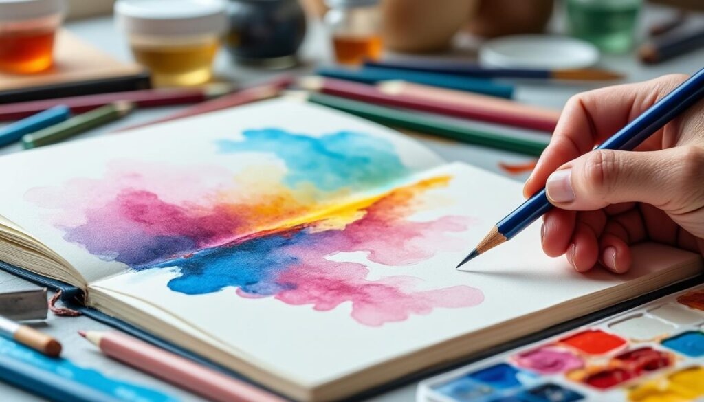 Découvre le crayon aquarellable : l'outil idéal pour révéler ta créativité ! 2 explore le crayon aquarellable, l'outil parfait pour libérer ta créativité avec des couleurs vibrantes et des effets d'aquarelle faciles à réaliser.