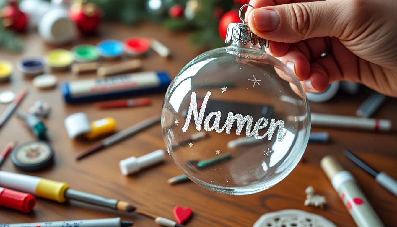 Personnalise ta boule de NoĂ«l avec un prĂ©nom unique et apporte une touche magique Ă tes fĂȘtes ! 3 crĂ©e une boule de noĂ«l personnalisĂ©e avec un prĂ©nom unique pour ajouter une touche magique et originale Ă tes dĂ©corations de fĂȘtes.