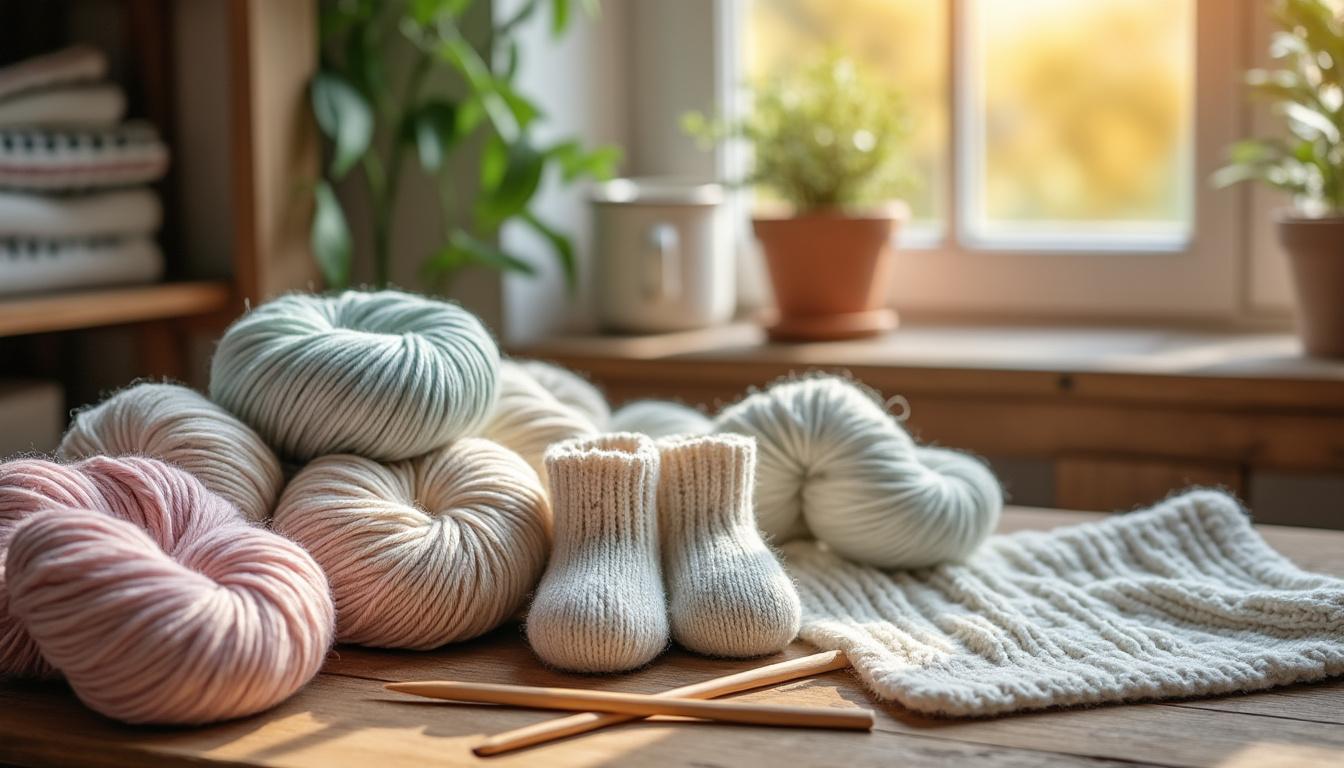 découvrez 5 créations tricot faciles pour bébé : bonnet, chaussons, couverture et plus, parfaites pour débutants et cadeaux faits main.