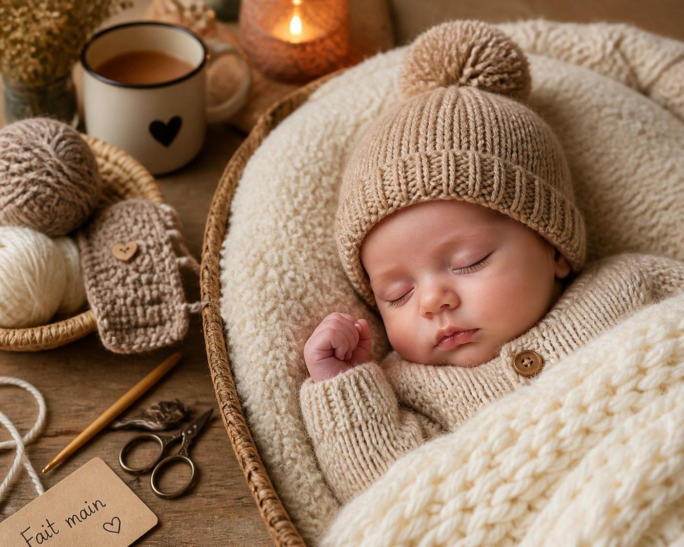 découvrez notre bonnet tricot pour nouveau-né, alliant douceur et chaleur pour protéger la tête délicate de votre bébé avec style et confort.