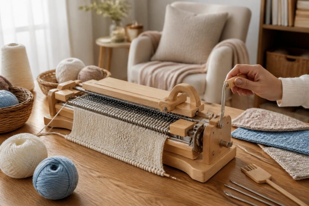 Machine à tricoter manuelle : maîtrisez l’art du tricot facile et rapide 2 découvrez notre machine à tricoter manuelle pour réaliser facilement et rapidement tous vos projets de tricot. maîtrisez l'art du tricot avec simplicité et créativité.