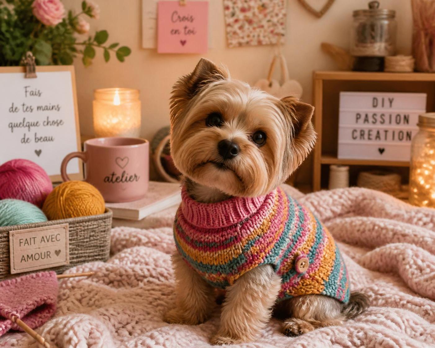 Manteau au tricot pour chien : offrez confort et style à votre compagnon 3 découvrez notre manteau au tricot pour chien, alliant confort et style pour garder votre compagnon au chaud avec élégance.