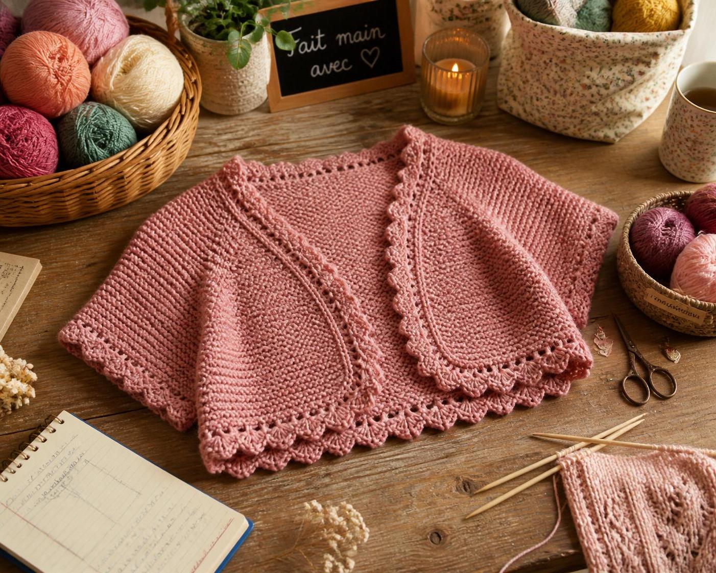 téléchargez notre modèle gratuit de boléro au tricot et réalisez facilement une pièce unique et tendance pour compléter votre garde-robe.