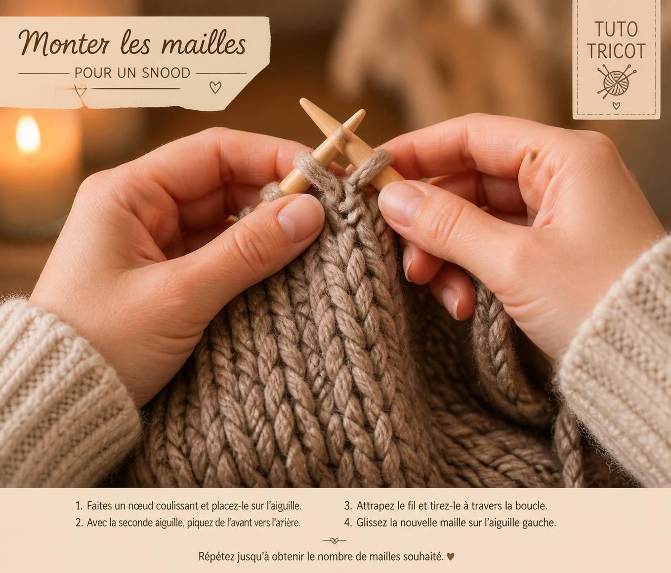 découvrez combien de mailles il faut monter pour tricoter un snood parfaitement adapté à votre taille et votre style. guide simple et conseils pratiques pour débutants et experts.