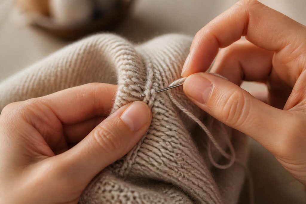 apprenez à assembler votre tricot de manière professionnelle grâce à notre guide étape par étape pour réaliser une couture invisible parfaite.