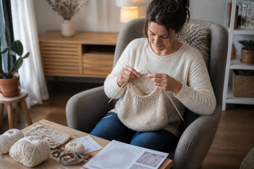 apprenez à tricoter un pull femme facile en top-down grâce à notre guide étape par étape. idéal pour les débutantes souhaitant créer un vêtement confortable et élégant.