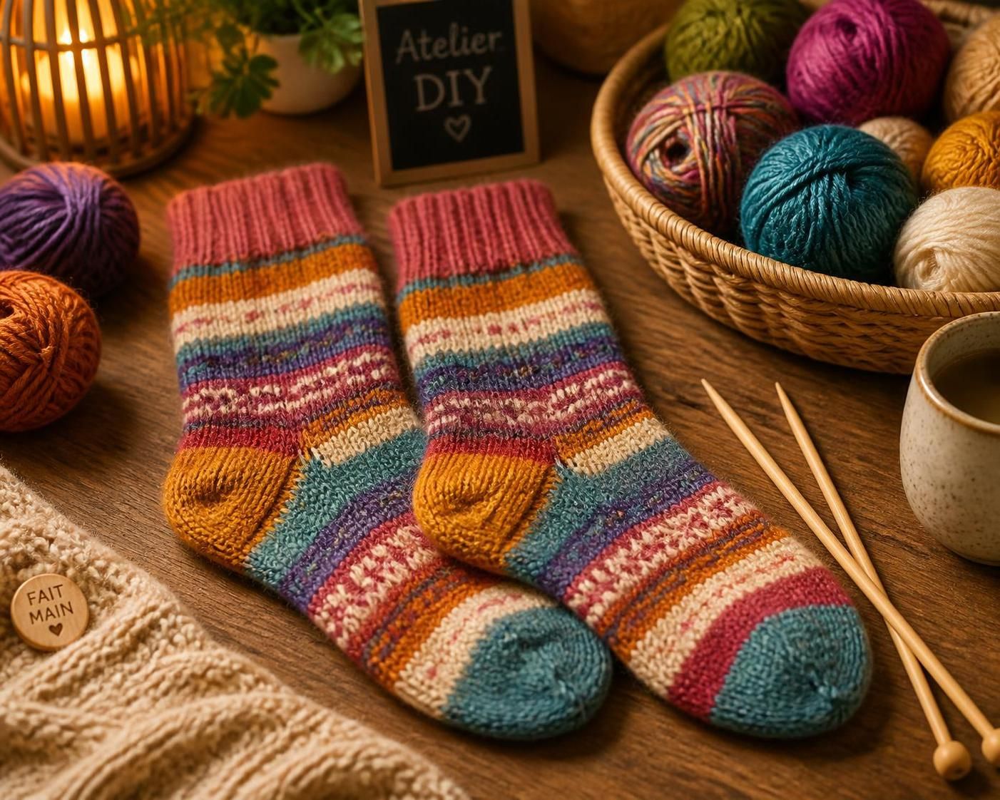 apprenez à tricoter des chaussettes facilement avec seulement 2 aiguilles grâce à notre méthode simple et détaillée, idéale pour les débutants.